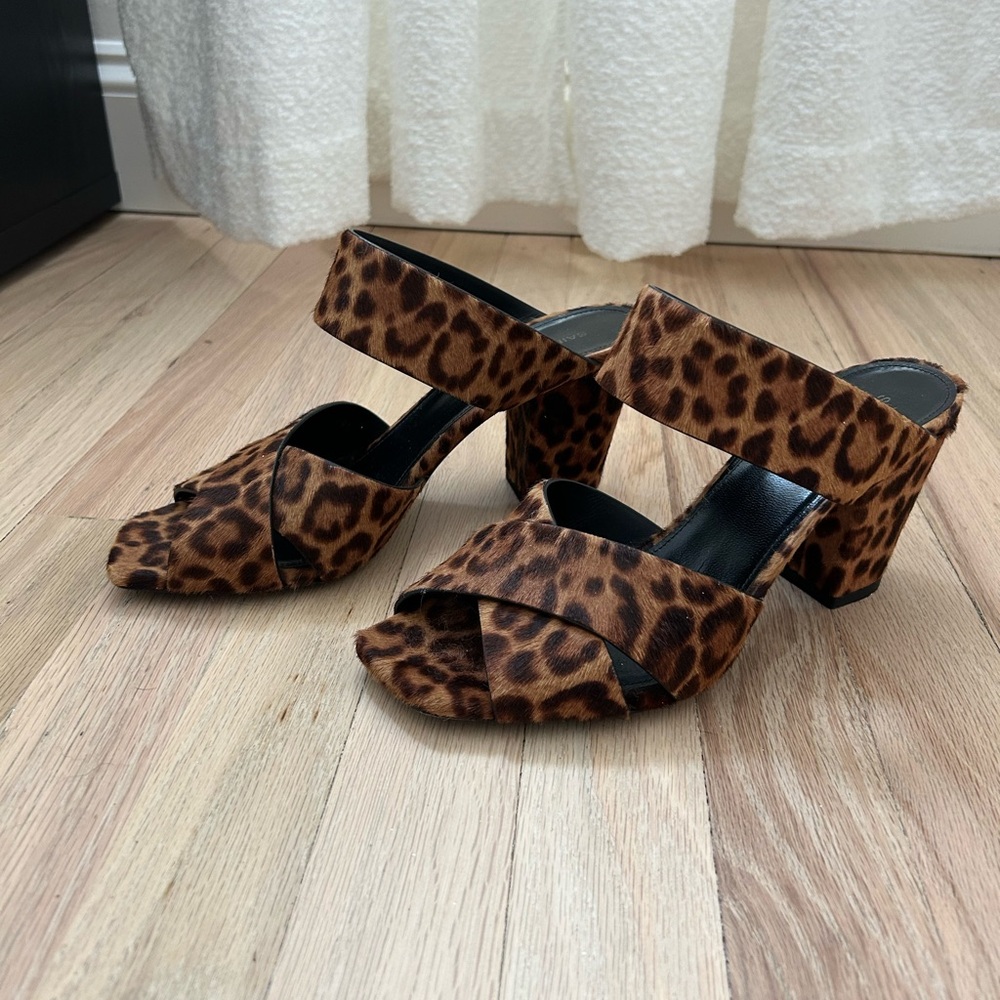 Saint Laurent Leopard Heeled Sandals